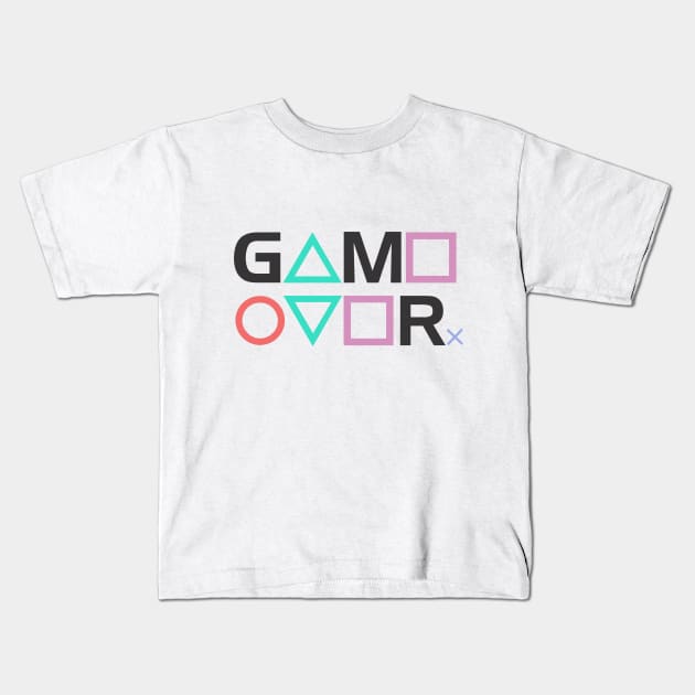 Game Over PS gamer Kids T-Shirt by inkonfiremx